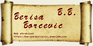 Beriša Borčević vizit kartica